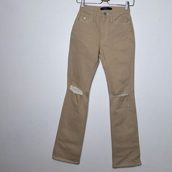 HUDSON Abbey Ripped High Waist Bootcut Jeans Color Beige Womens Size 23 - Picture 4 of 14